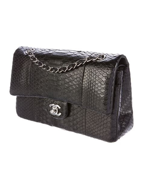 chanel python classic bag|python chanel handbags for women.